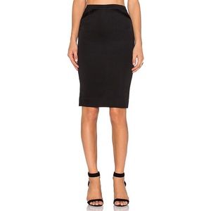 ATM Anthony Thomas Melillo Revolve Black Satin Tuxedo Pencil Skirt Size 8